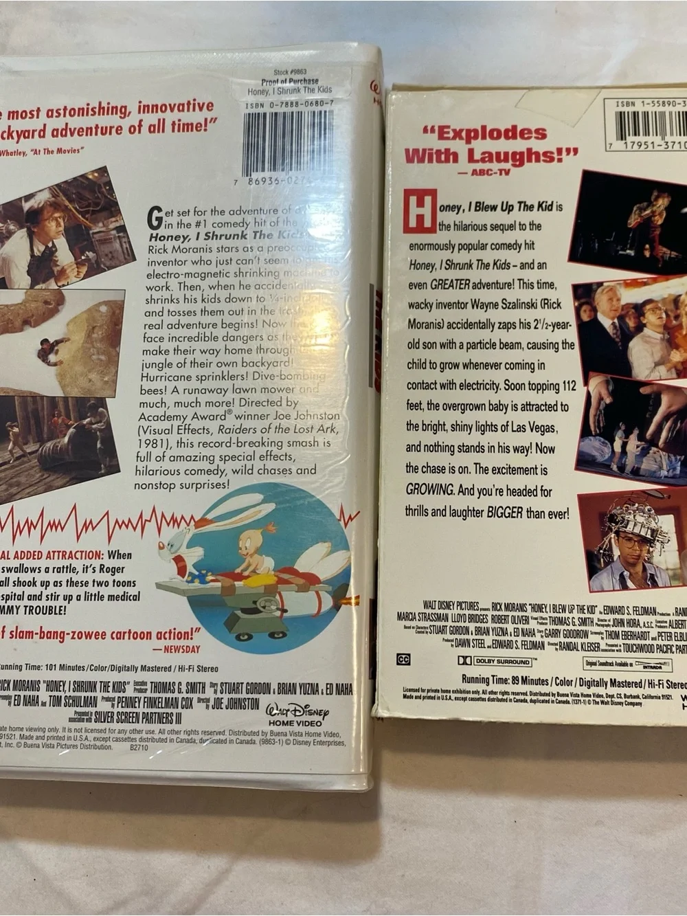 Honey, I Shrunk the Kids & Honey, I Blew Up the Kid VHS - Disney 90s Movies